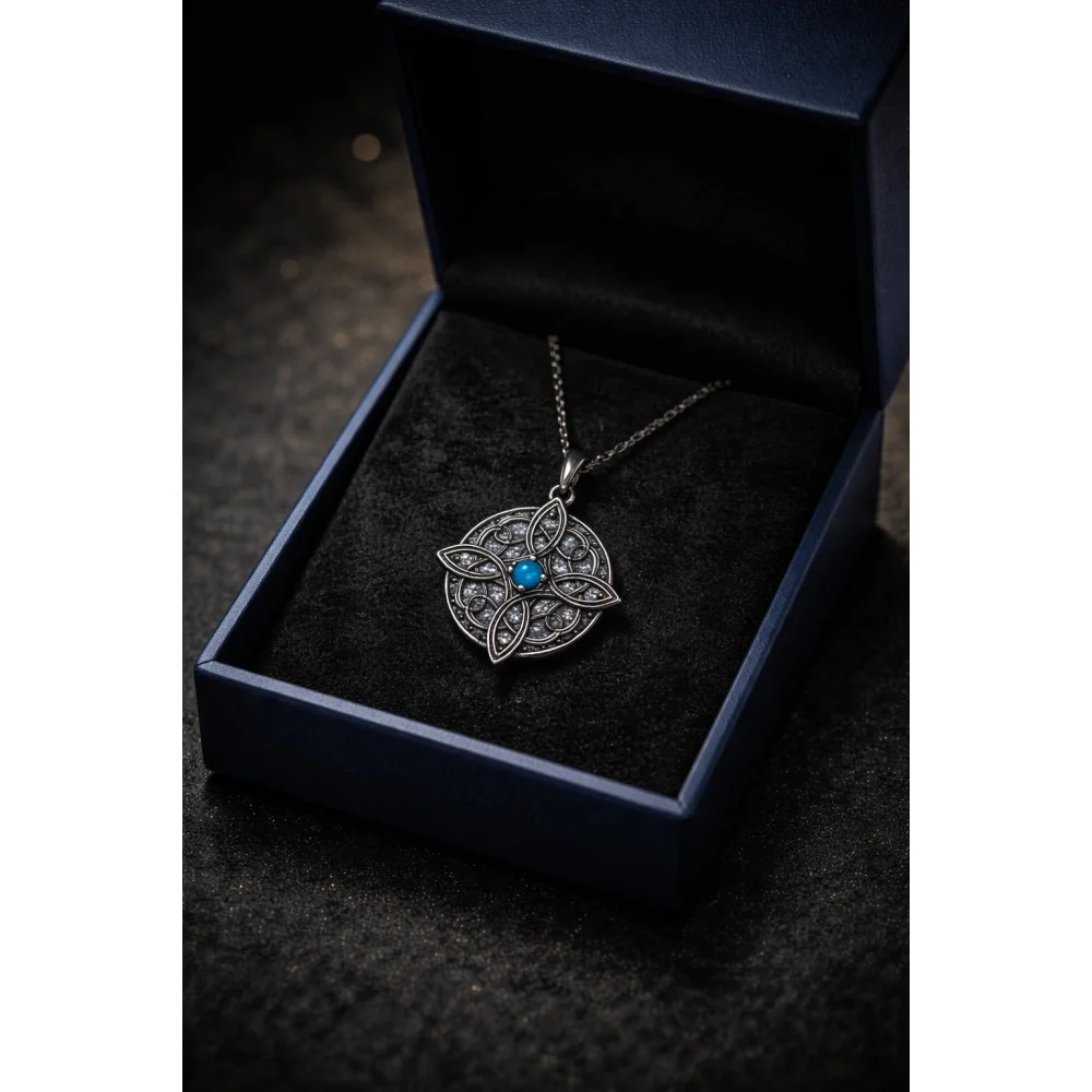 925 Ayar Gümüş Yeni Tasarım Yaşam Çiçeği Unisex Kolye