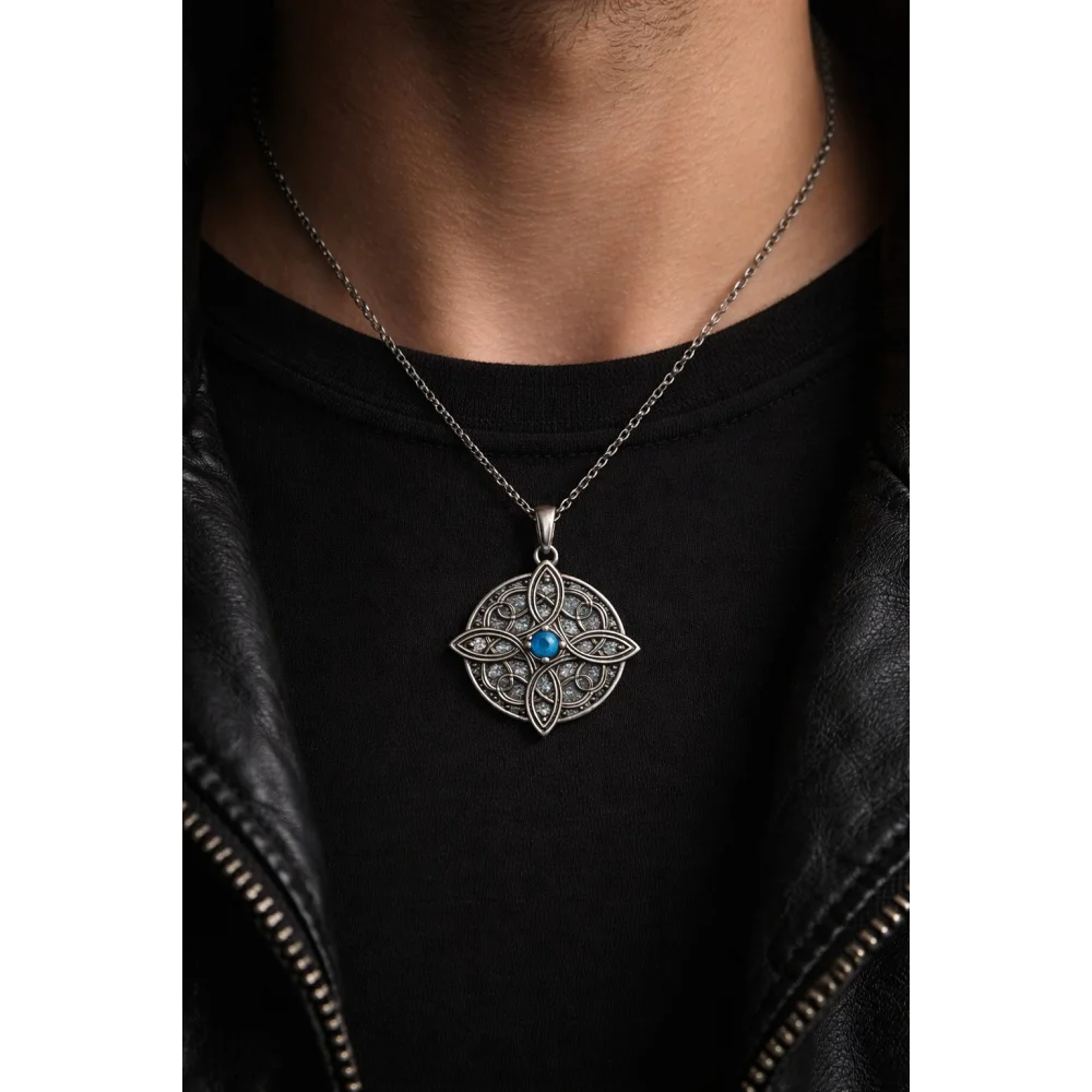 925 Ayar Gümüş Yeni Tasarım Yaşam Çiçeği Unisex Kolye