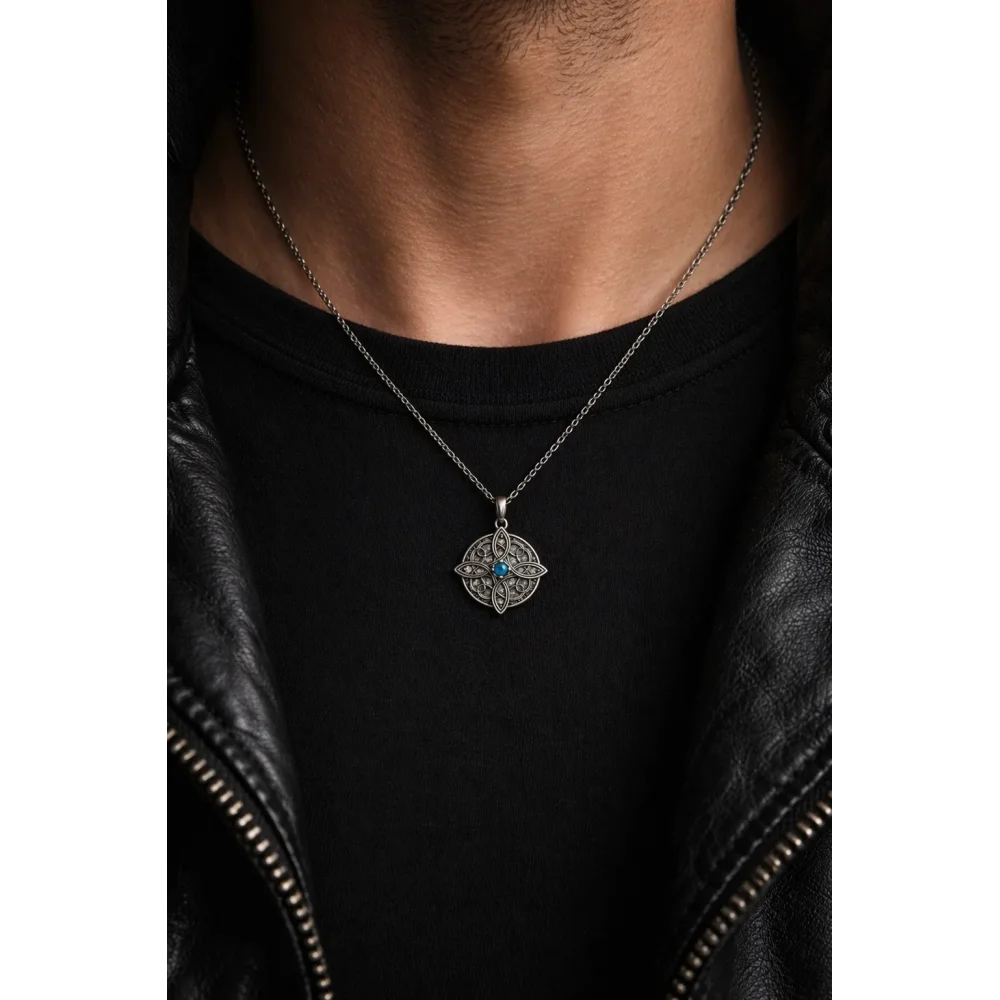 925 Ayar Gümüş Yeni Tasarım Yaşam Çiçeği Unisex Kolye