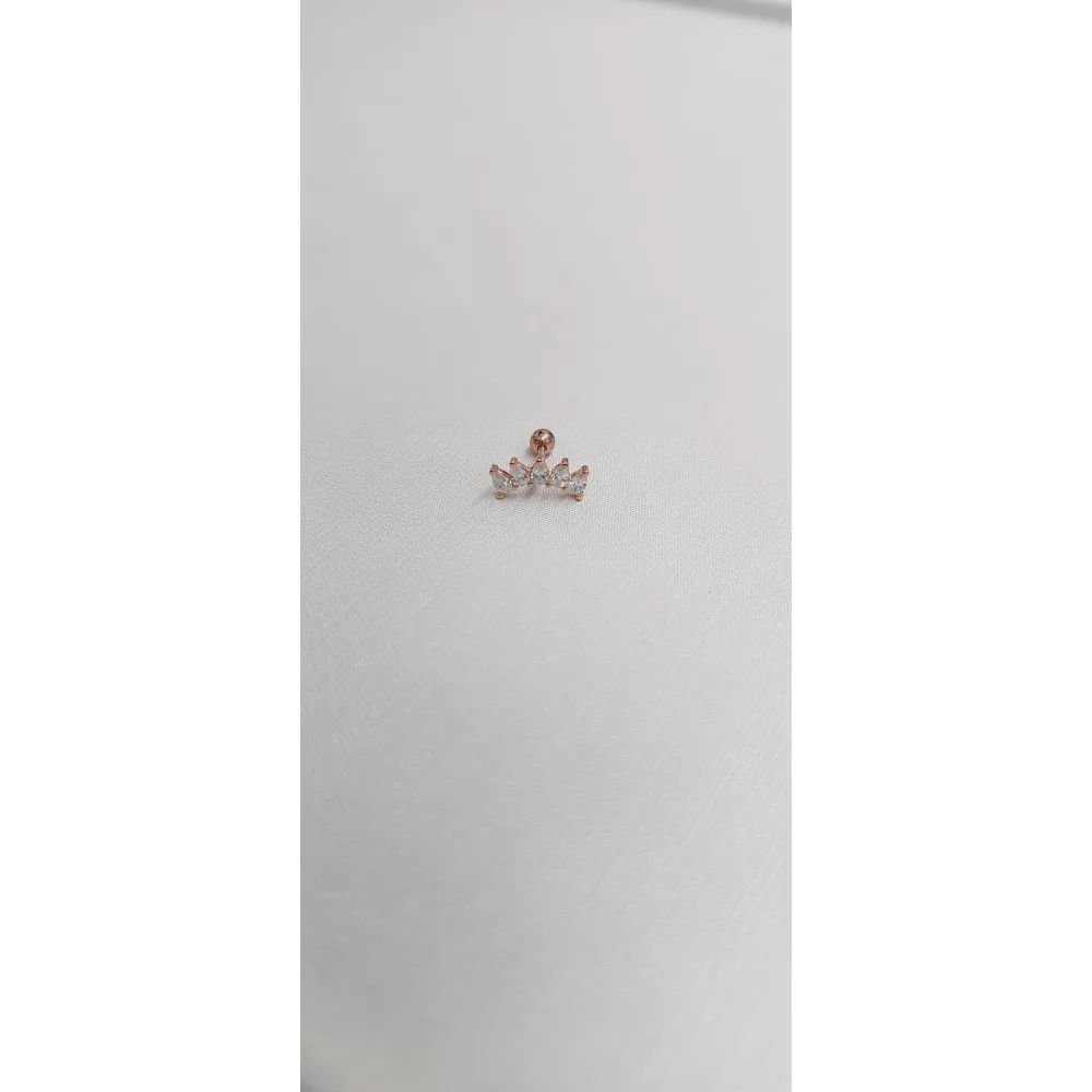 925 Ayar Baget Taşlı Minimal Tragus Piercing
