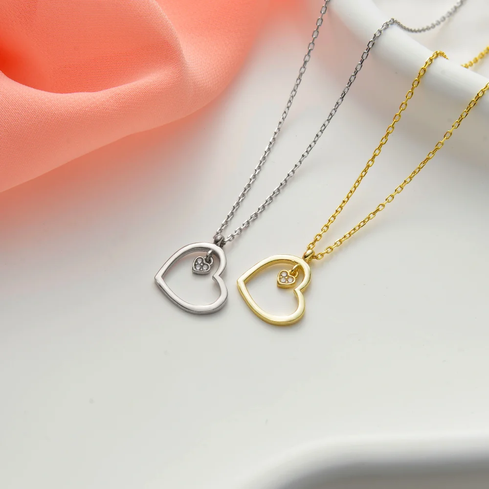 925 Ayar Gümüş Aşkın Sembolü İçimdeki Kalp Kolye