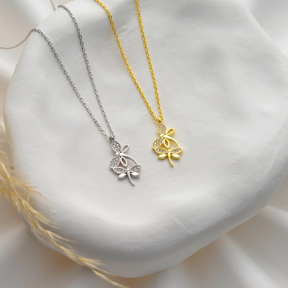 925 Ayar Gümüş Çift Yusufçuk Kolye