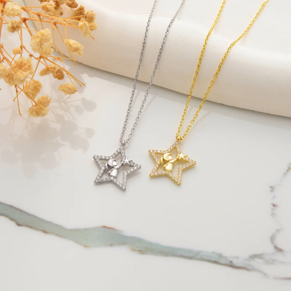 925 Ayar Gümüş Dilek Yıldızı Kolye