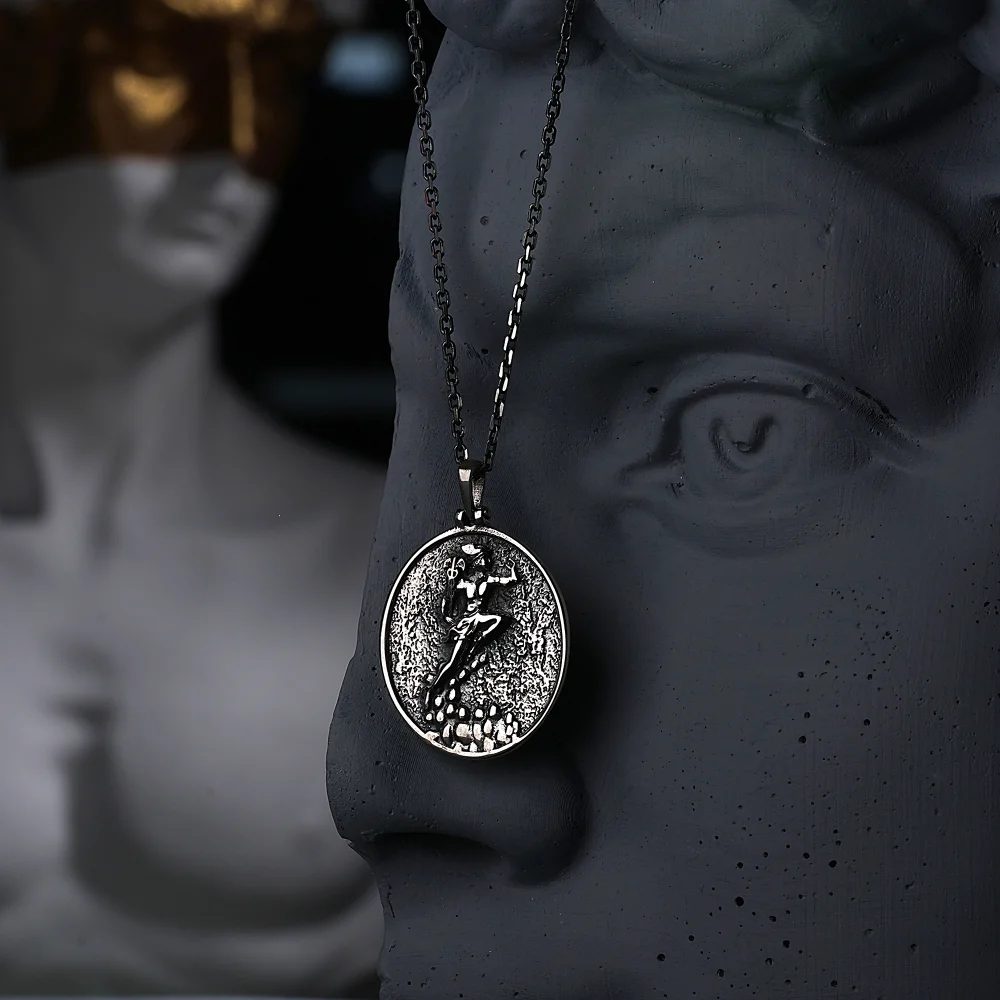 925 Ayar Gümüş Hermes Tanrısı Unısex Kolye