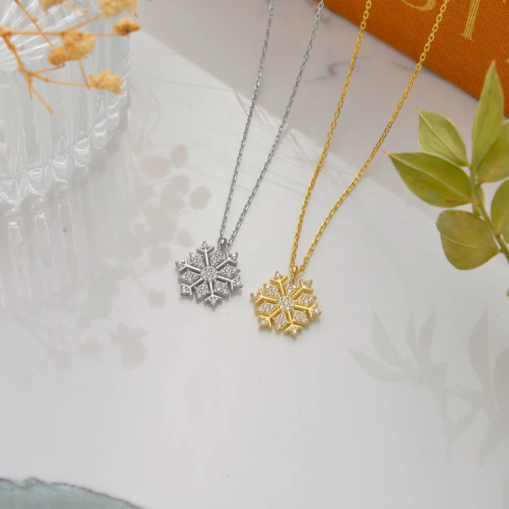 925 Ayar Gümüş Kar Tanesi Kolye