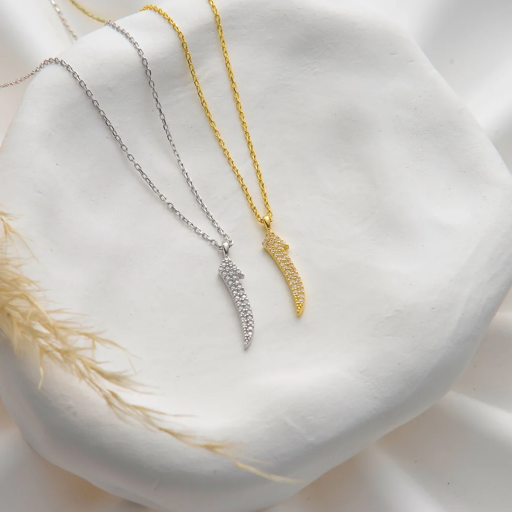 925 Ayar Gümüş Taşlı Elif Kolye