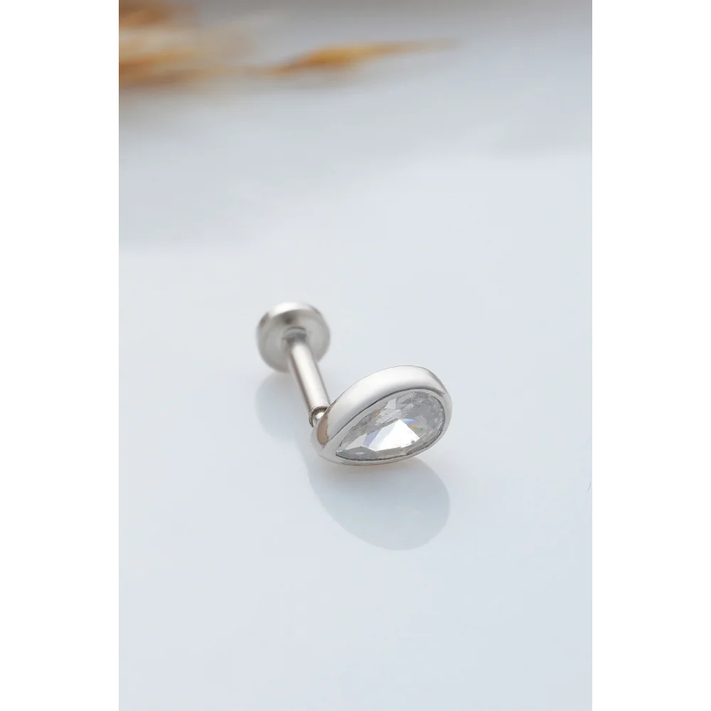 925 Ayar Güneş Motifli Minimal Tragus Piercing