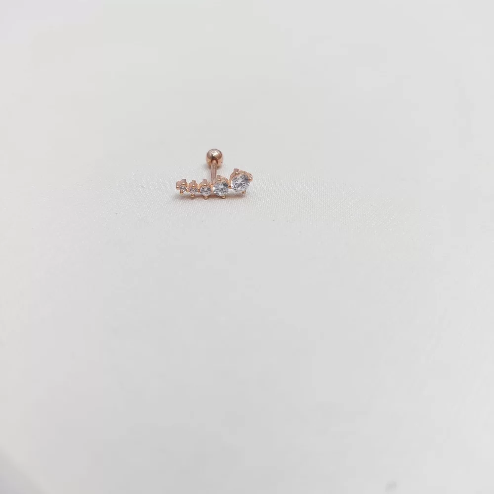 925 Ayar Zirkon Taşlı Minimal Tragus Piercing
