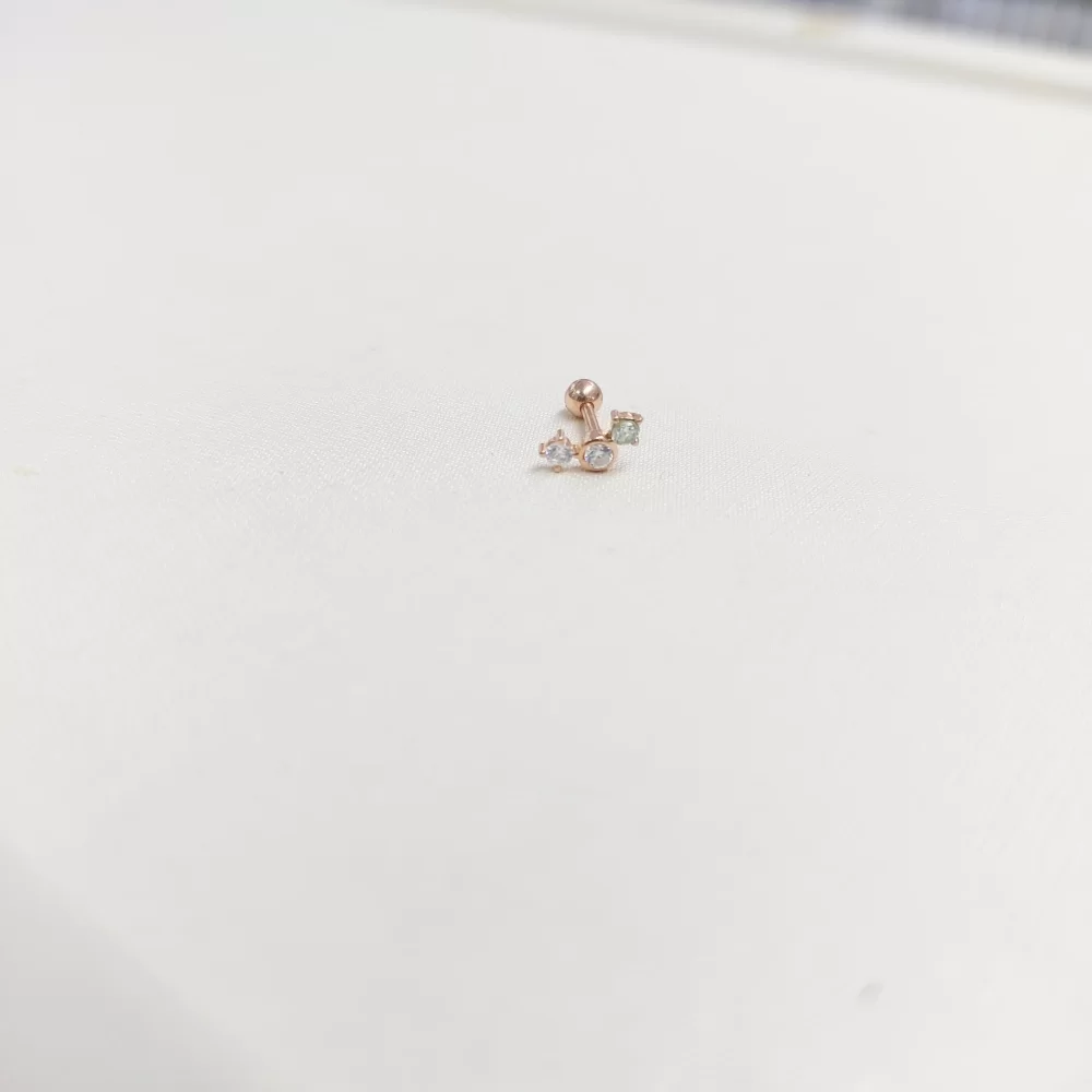 925 Ayar Taşlı Minimal Tragus Piercing