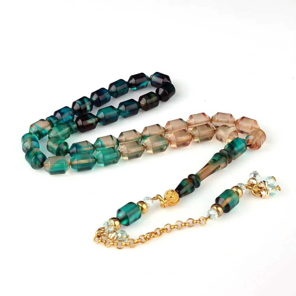 Bafon Püsküllü Hareli Model Sıkma Kehribar Tesbih