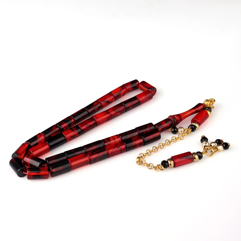 Bafon Püsküllü Kesme Model Ateş Kehribar Tesbih