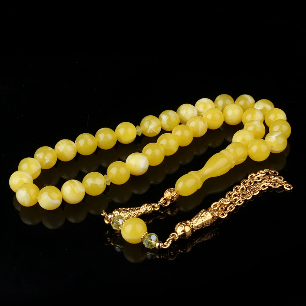 Beyrut Damla Kehribar Benzetme Model Tesbih Metal Püsküllü