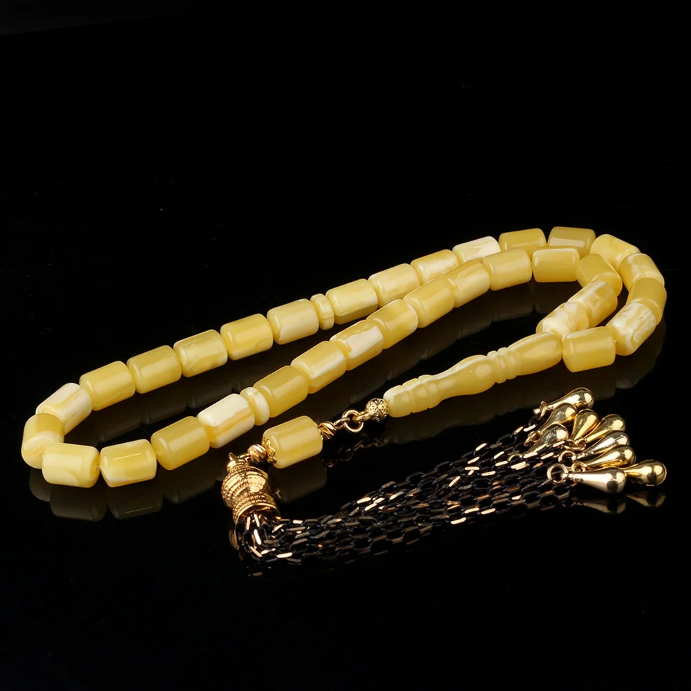 Beyrut Damla Kehribar Benzetme Model Tesbih Metal Püsküllü