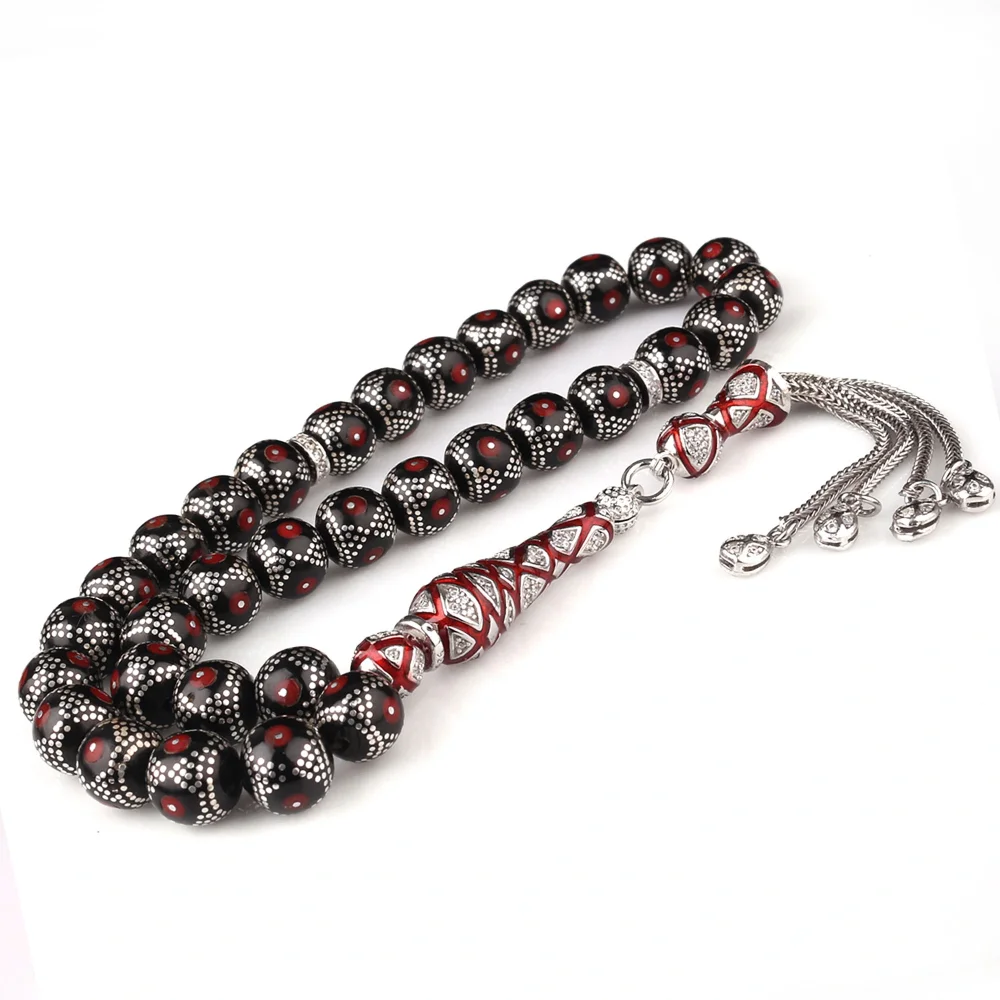 Küre Kesim Erzurum Oltu Taşı 925 Ayar Gümüş Püsküllü