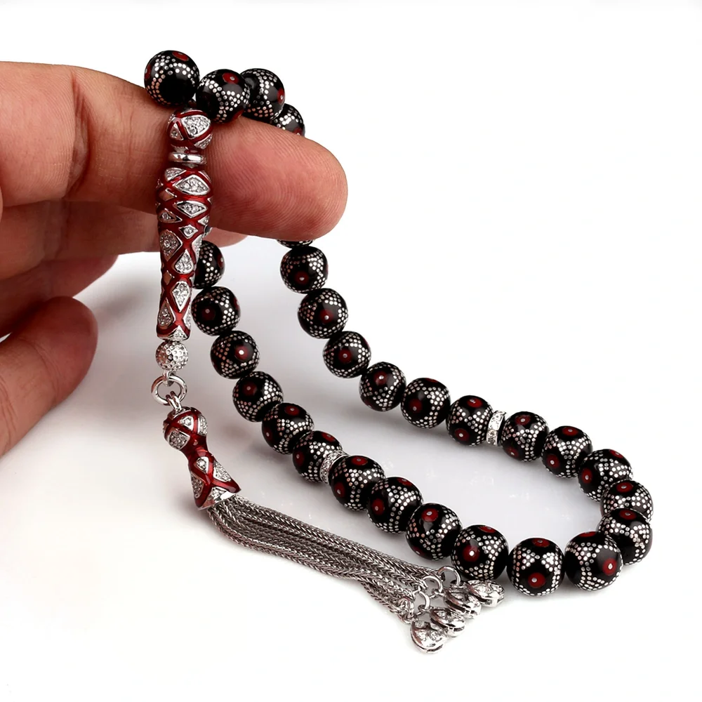 Küre Kesim Erzurum Oltu Taşı 925 Ayar Gümüş Püsküllü