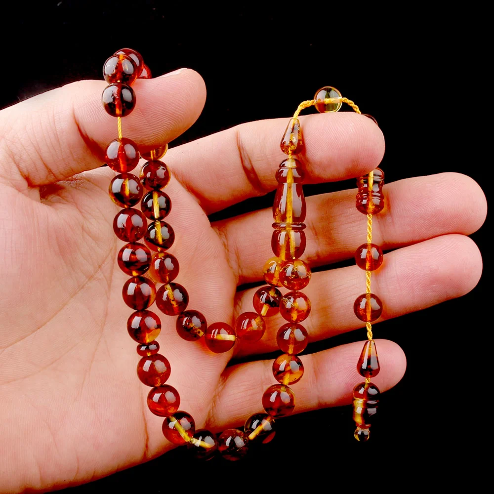 Küre Kesim Sistem Fosilli Damla Kehribar Tesbih