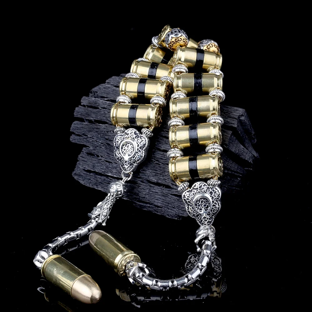 Special Design Mermi Tasarım 10 Adetli Alpaka Metal Zaza Tesbih