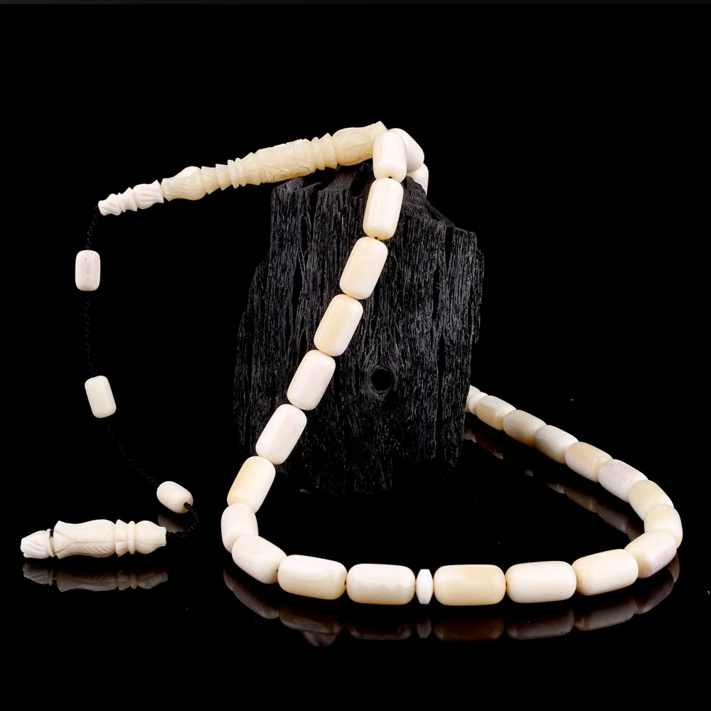 Usta Yapımı Oyma İmameli Kapsül Kesim Deve Kemiği Tesbih