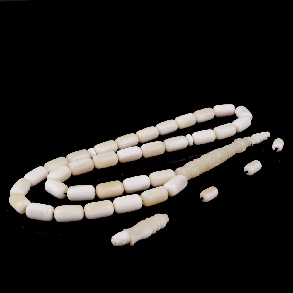 Usta Yapımı Oyma İmameli Kapsül Kesim Deve Kemiği Tesbih