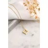 925 Ayar Gümüş Kare Kolye - Gold