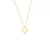 925 Ayar Gümüş Kare Kolye - Gold