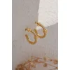925 Ayar Gümüş Kalpli Küpe - Gold