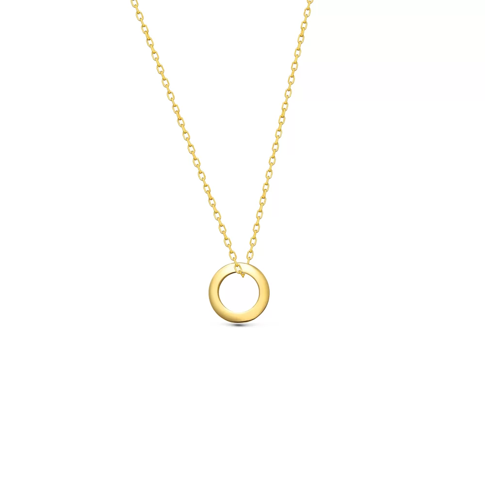 925 Ayar Gümüş Halka Kolye - Gold