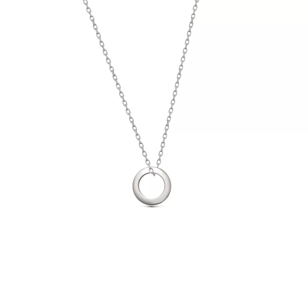 925 Ayar Gümüş Halka Kolye - Silver