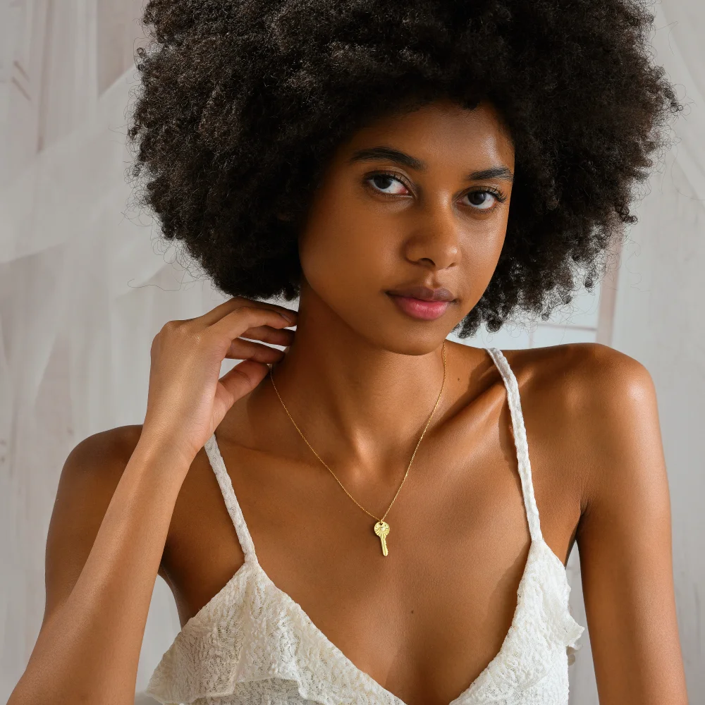 925 Ayar Göz Figürlü Anahtar Gümüş Kolye