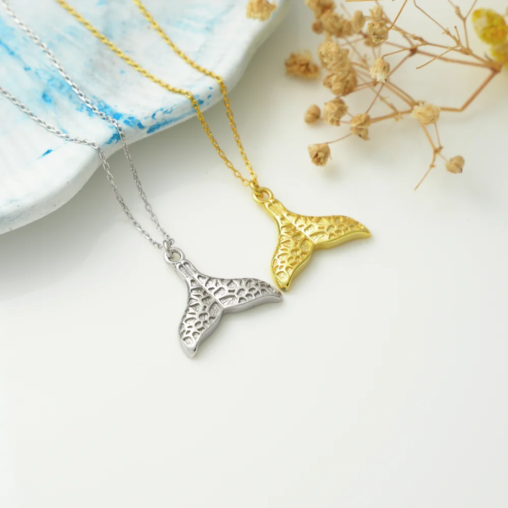 925 Ayar Gümüş Dengeli Yaşam Sembolü Balina Kuyruğu Kolye