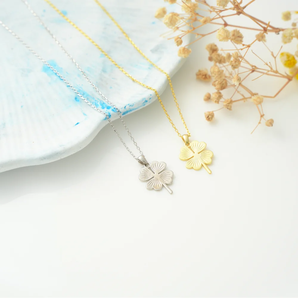 925 Ayar Gümüş Dört Yapraklı Yonca Kolye