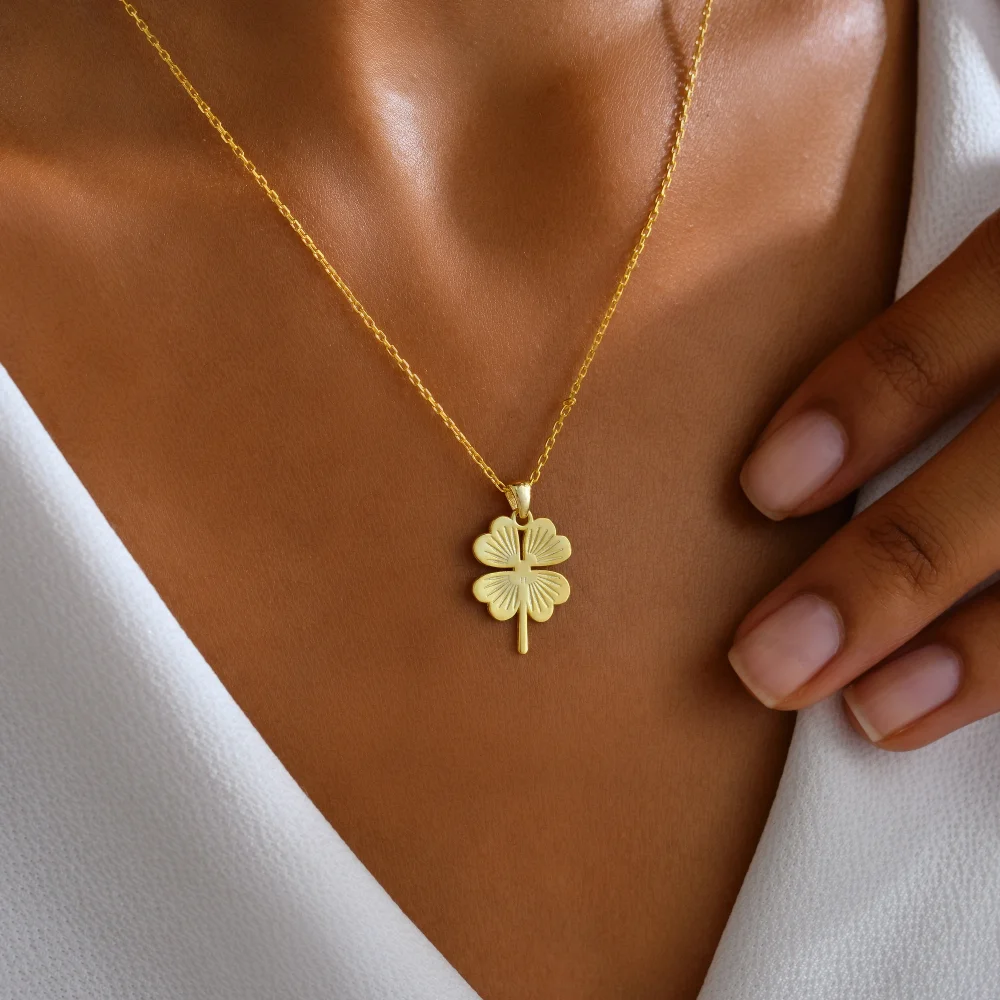 925 Ayar Gümüş Dört Yapraklı Yonca Kolye