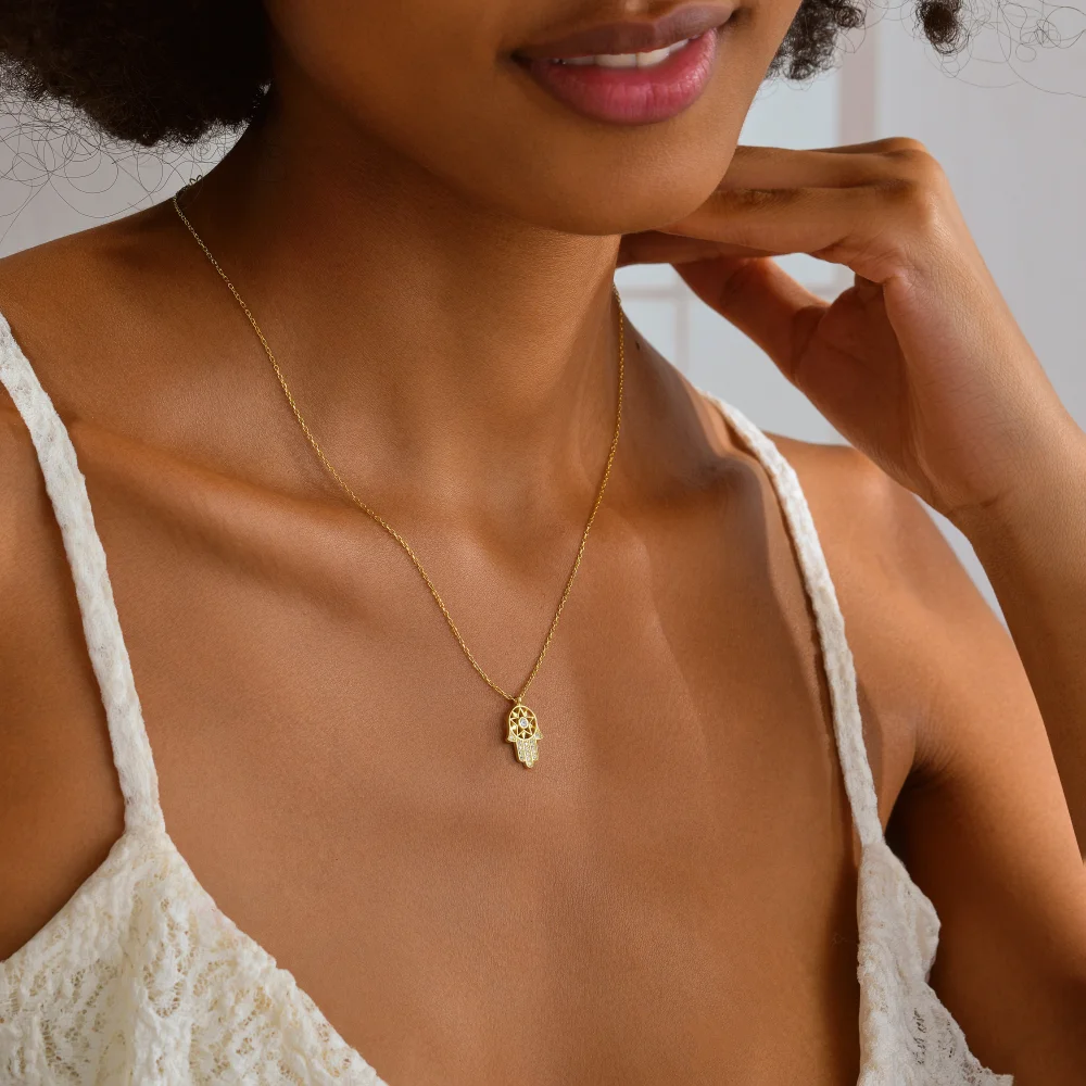 925 Ayar Gümüş Fatma’nın Eli Kolye