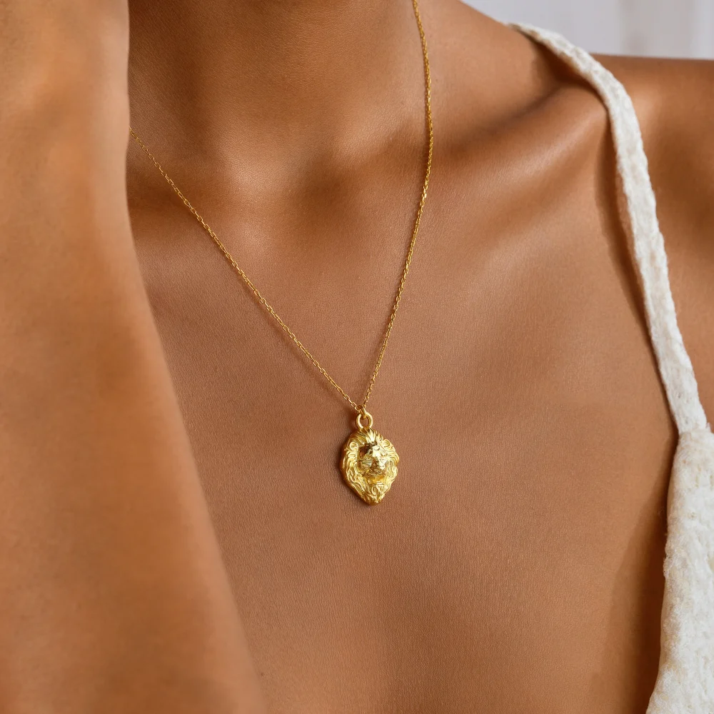 925 Ayar Gümüş Güç ve Cesaret Sembolü Aslan Kolye