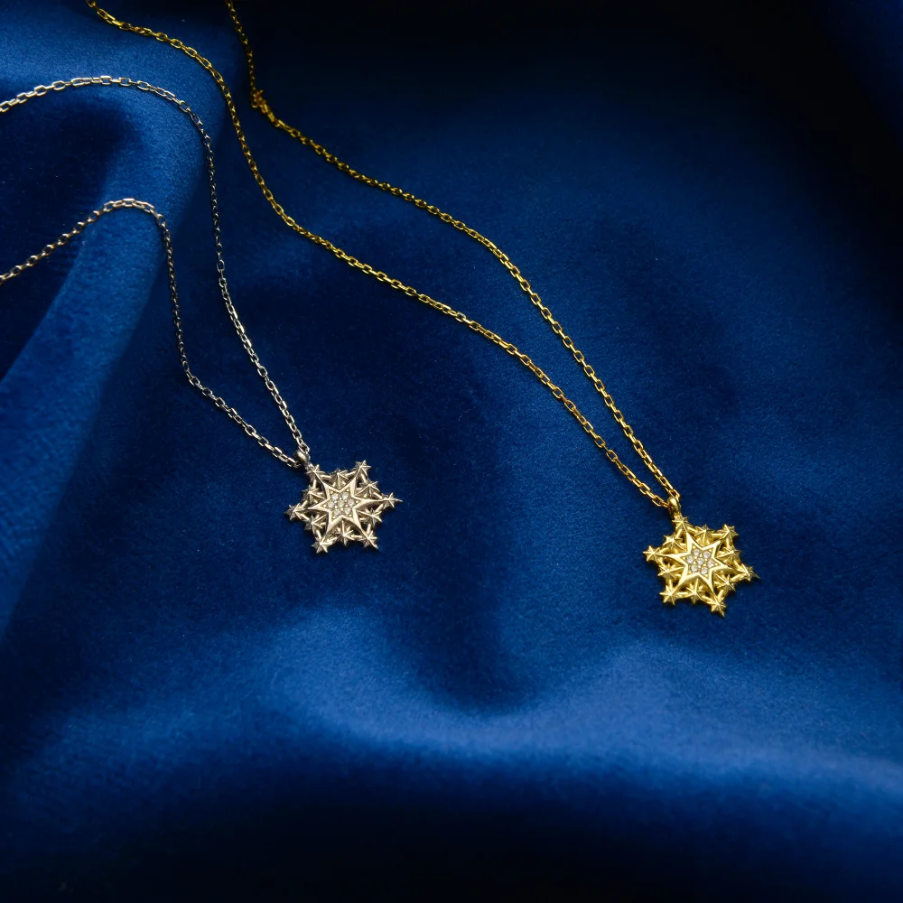 925 Ayar Gümüş Işık Yolu Yıldızı Kadın Kolyesi