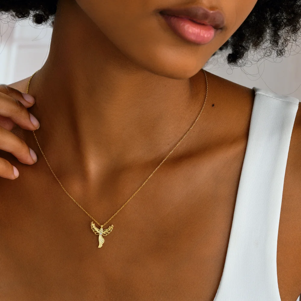 925 Ayar Gümüş Kanatlı Melek Kolye