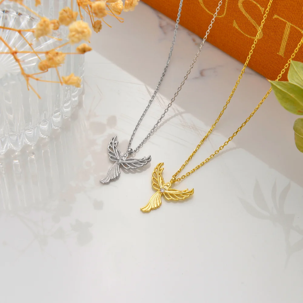 925 Ayar Gümüş Kanatlı Melek Kolye