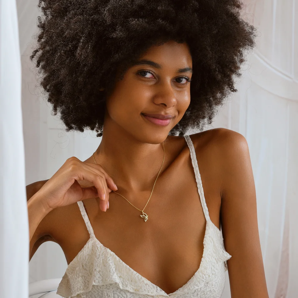 925 Ayar Gümüş Kelebek Kanadı Kolye