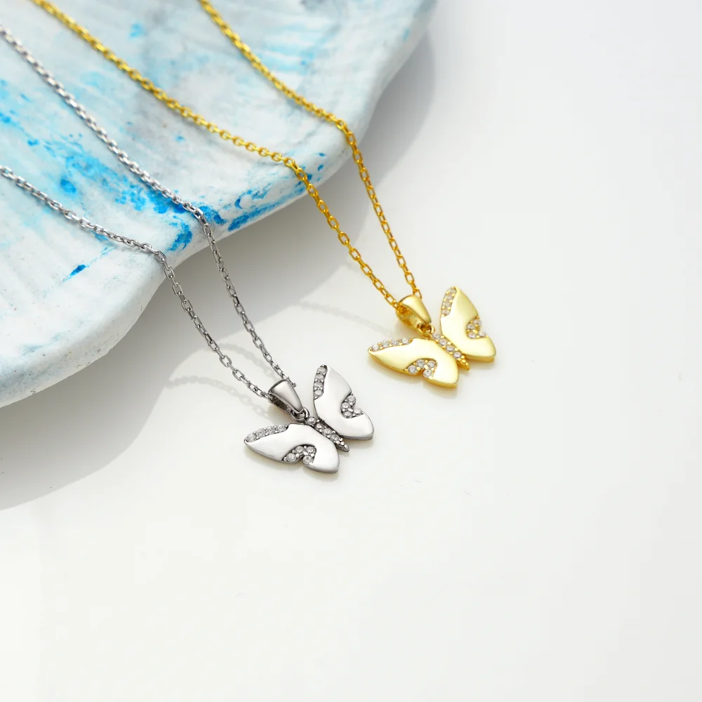925 Ayar Gümüş Kelebek Kolye