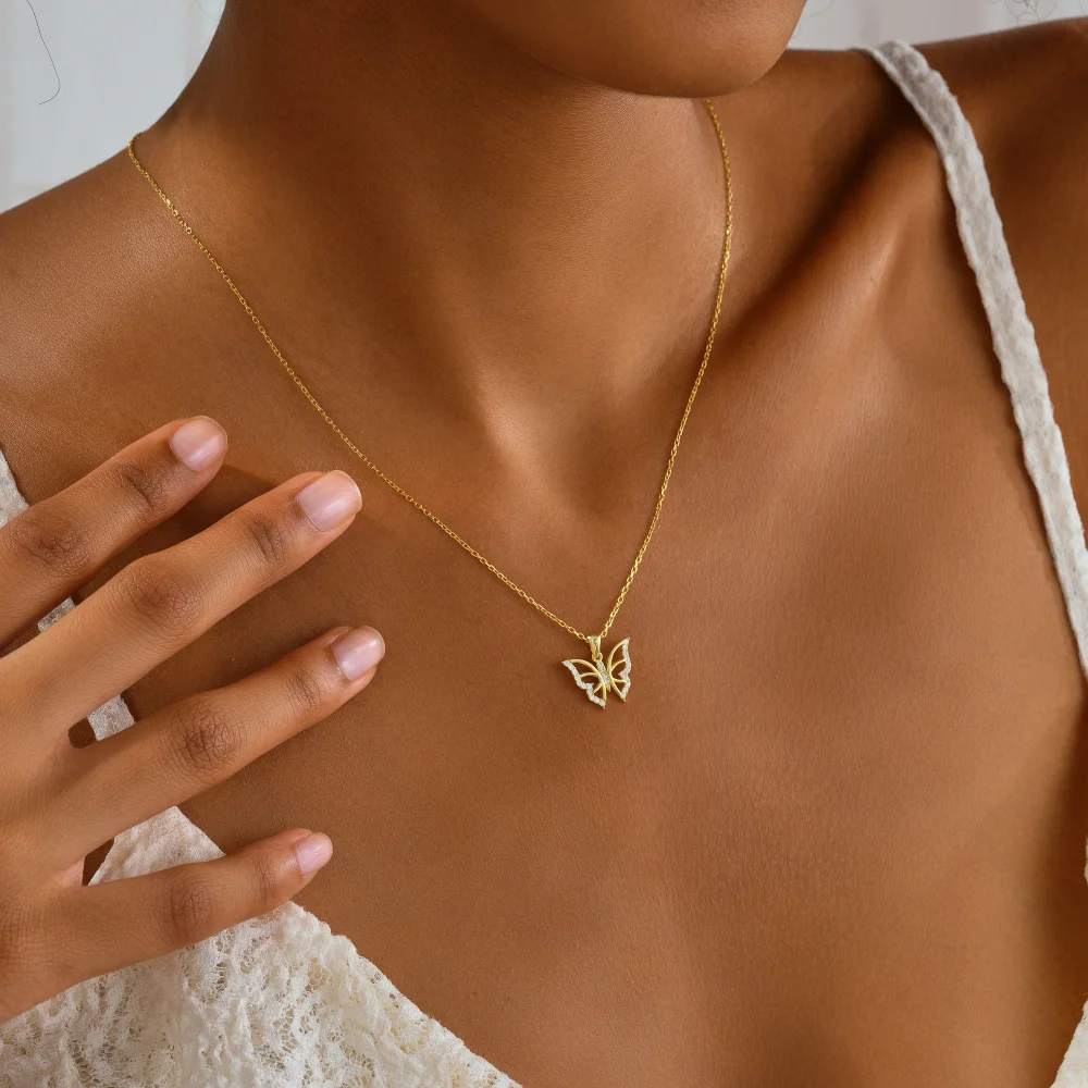 925 Ayar Gümüş Kelebek Kolye