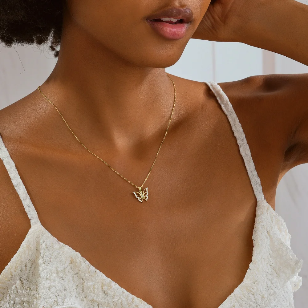 925 Ayar Gümüş Kelebek Kolye