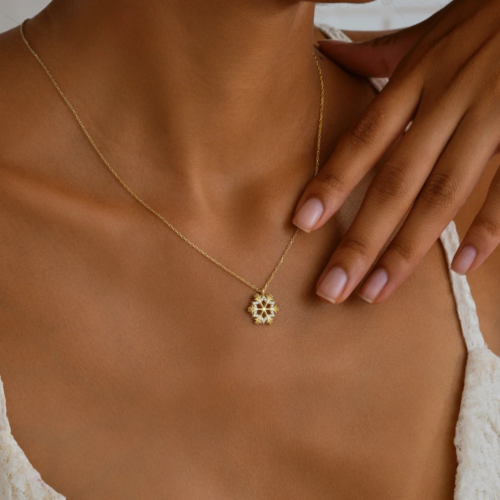 925 Ayar Gümüş Kış Işığı Kartanesi Kolye