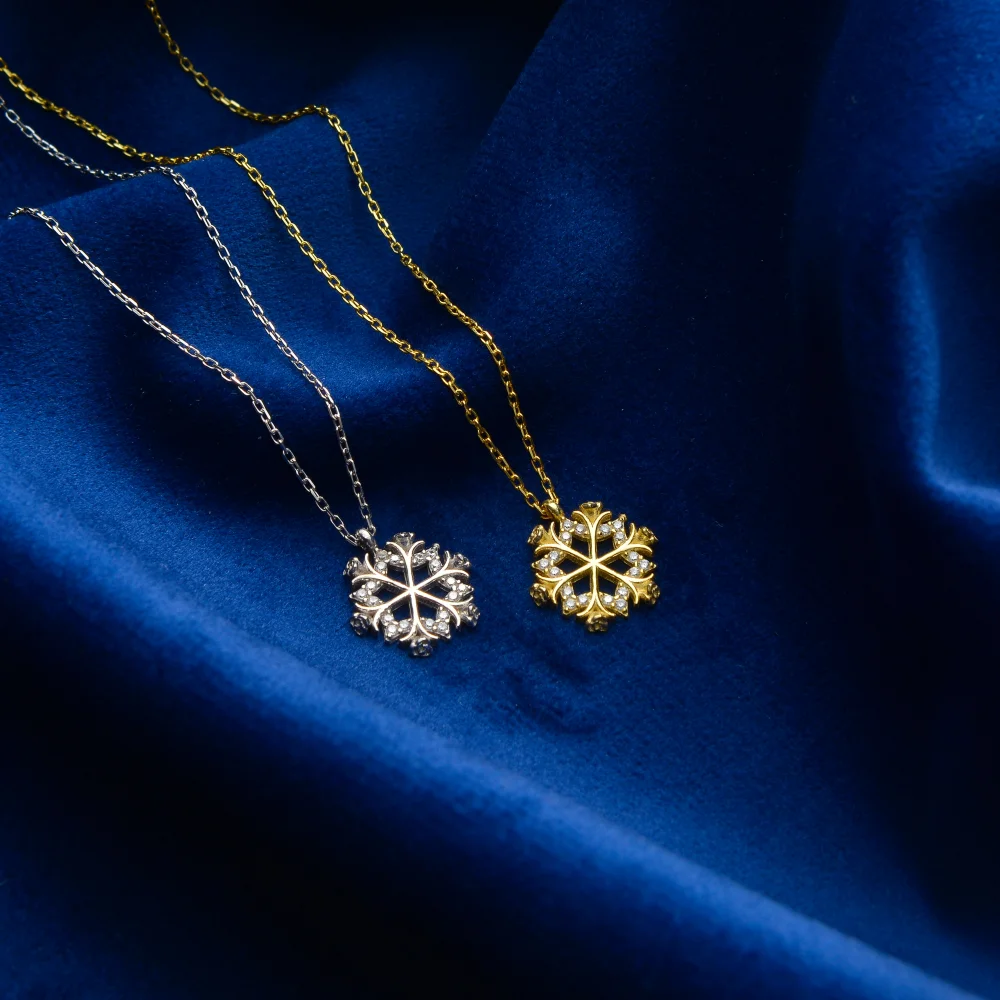 925 Ayar Gümüş Kış Işığı Kartanesi Kolye