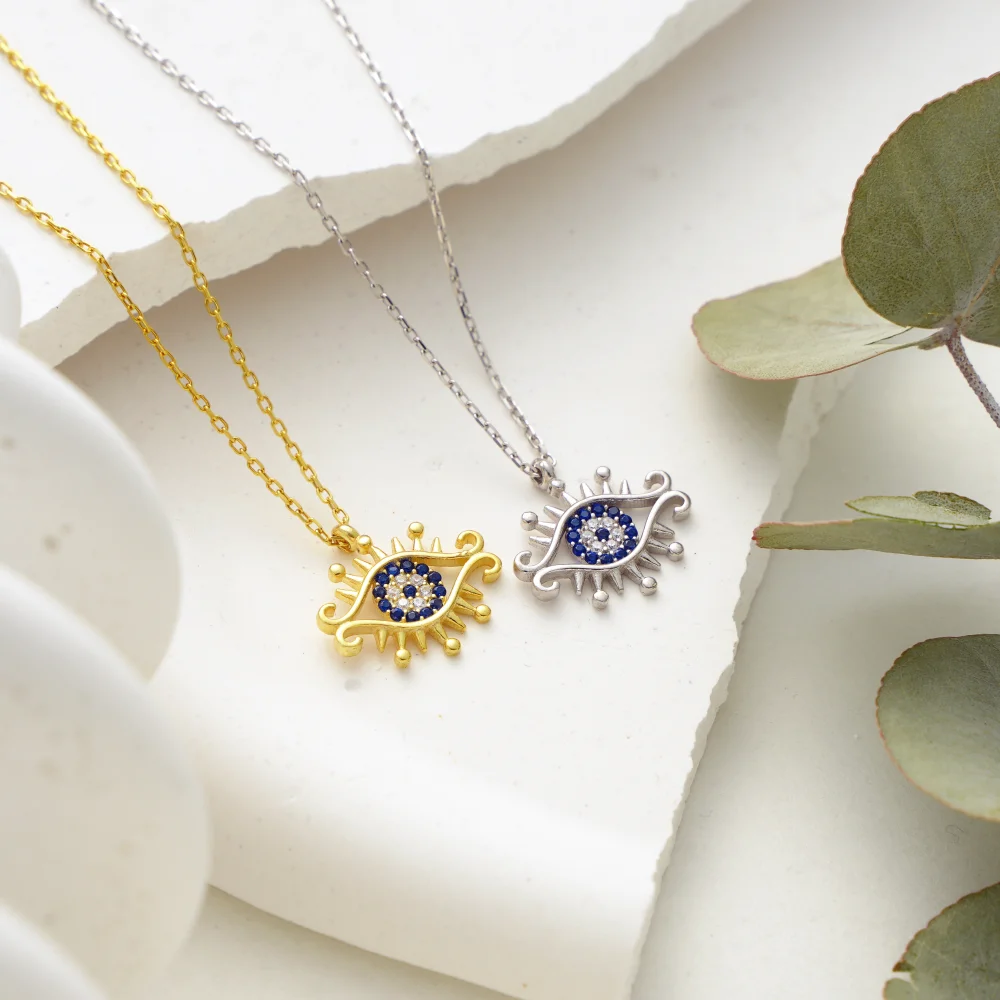 925 Ayar Gümüş Koruyucu Nazar Göz Kolye