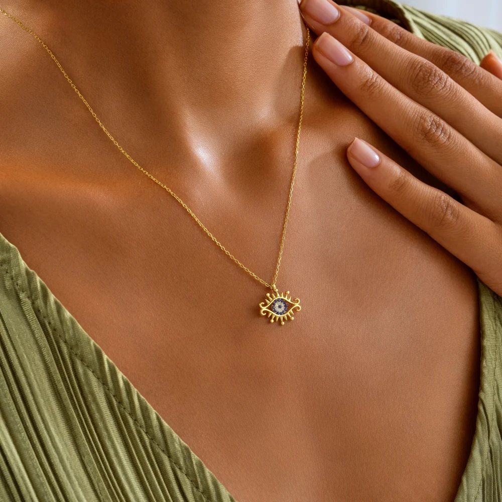 925 Ayar Gümüş Koruyucu Nazar Göz Kolye