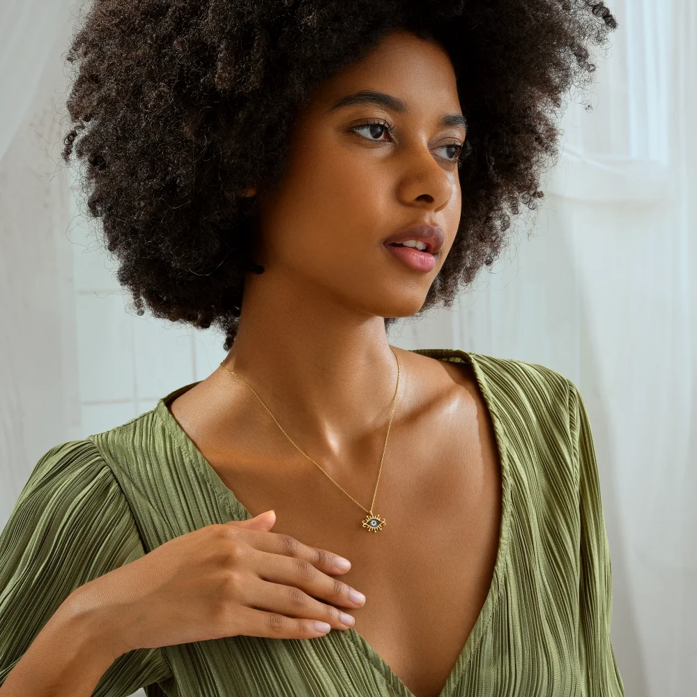 925 Ayar Gümüş Koruyucu Nazar Göz Kolye