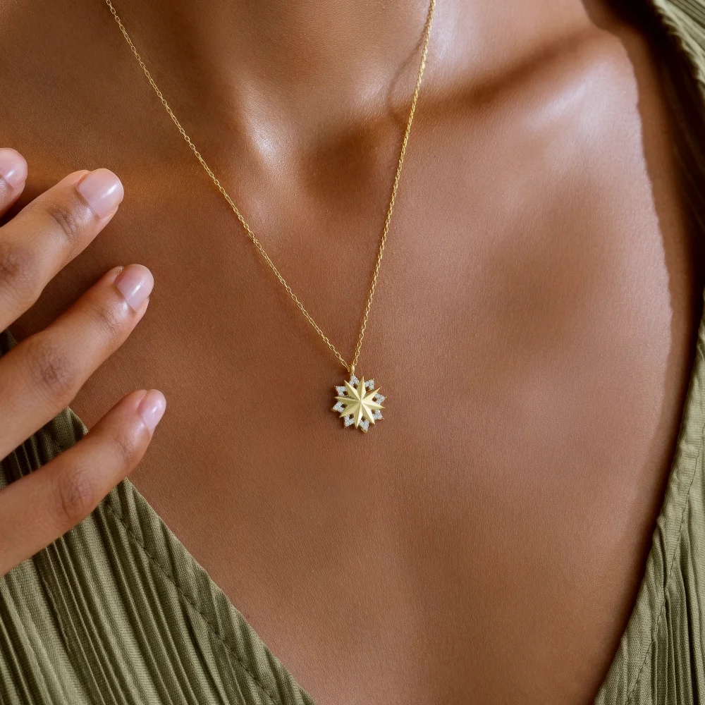 925 Ayar Gümüş Kutup Yıldızı Kolye