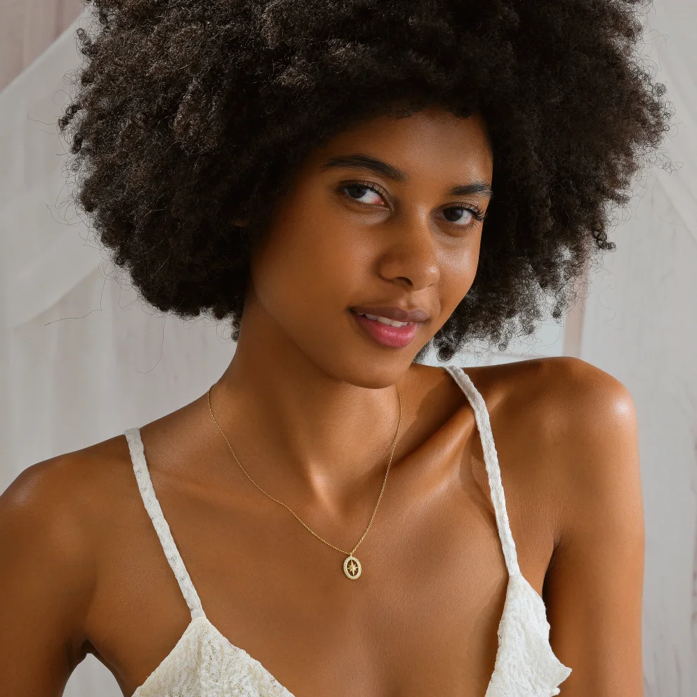 925 Ayar Gümüş Kutup Yıldızı Kolye