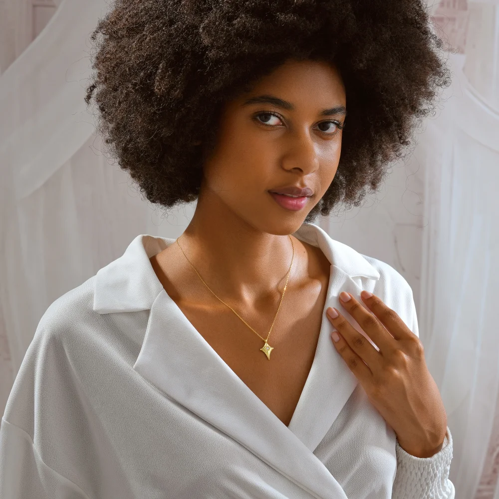 925 Ayar Gümüş Kuzey Yıldızı Figürlü Kadın Kolye