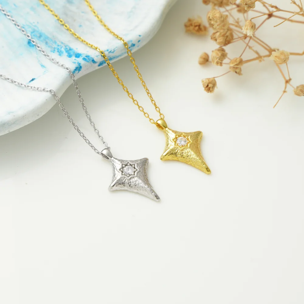 925 Ayar Gümüş Kuzey Yıldızı Figürlü Kadın Kolye